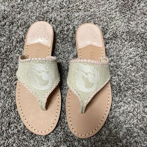 Jack Rogers Cream and Pink Sandals